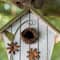 Glitzhome® 8.75" Distressed Solid Wood Decorative Outdoor Garden Birdhouse with 3D Flower